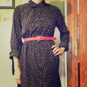 silky long sleeve button up dress